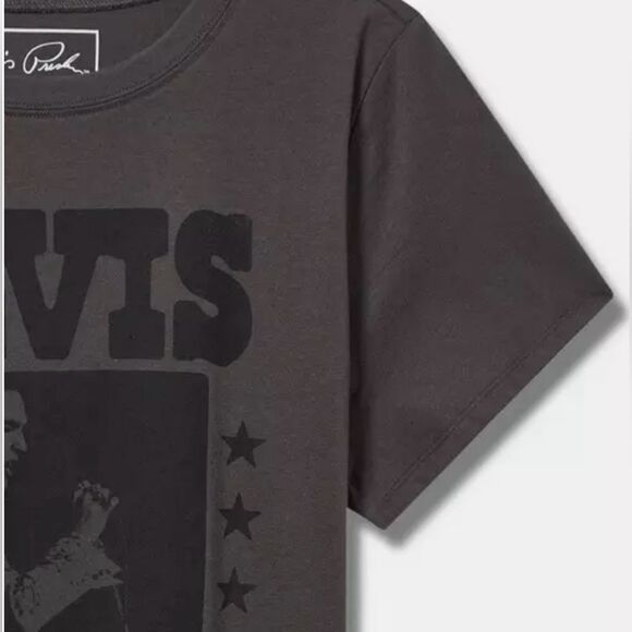 Torrid Vintage Elvis Poster Top, Gray & Black, Stretch, Rockabilly style NWT 3X - Picture 4 of 4